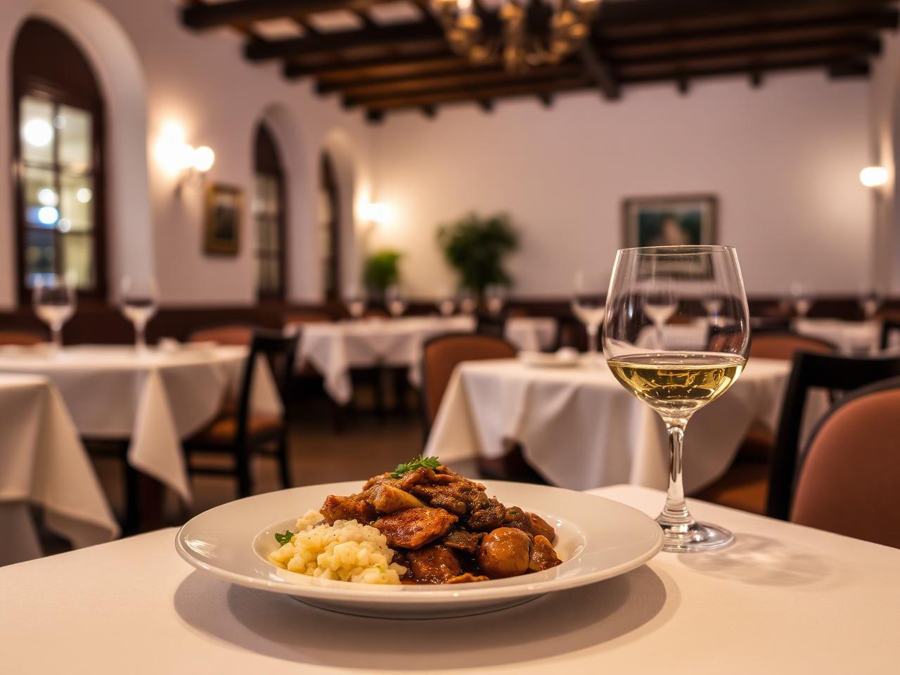 Restaurant D. Dinis with white tablecloths
